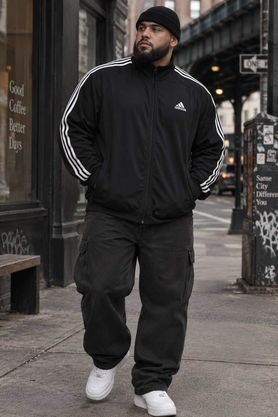 Streetwear Athleisure Adidas Essentials warm up 3 stripe jacket SZ 2XL athletic